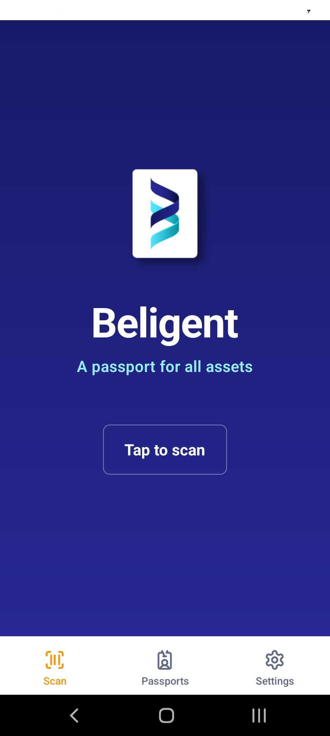 Beligent Scanner scanning screen